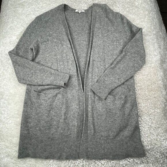 Madewell Ryder Cardigan Sweater Longline Gray Merino Wool - Picture 2 of 11